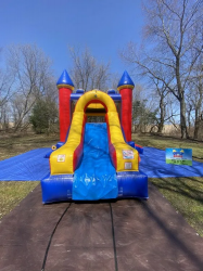 Front Castle combo dry Bounce House rental medinah supply the bounce 1712095009 Castle Combo Bounce and Slide (Dry)