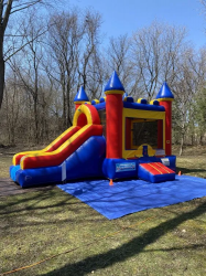 Front side Castle combo dry Bounce House rental medinah supply the bounce 1712095009 Castle Combo Bounce and Slide (Dry)