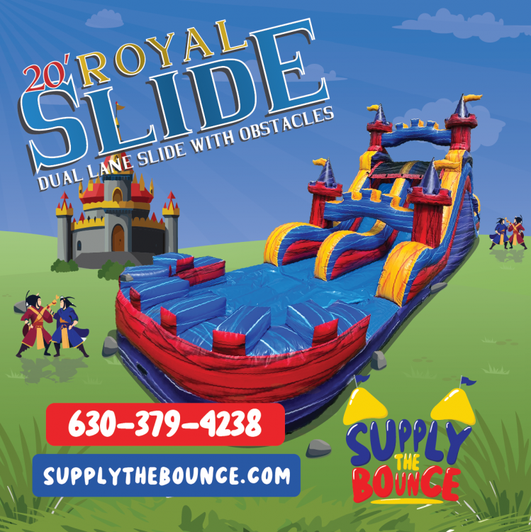 20’ Royal Dual Lane Water Slide w/ Obstacle