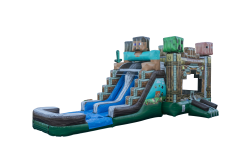 Minecraft steve Bounce and dual lane slide Combo Bounce House Rent 1 Minecraft Bounce and Double Lane Slide (Wet/Dry)