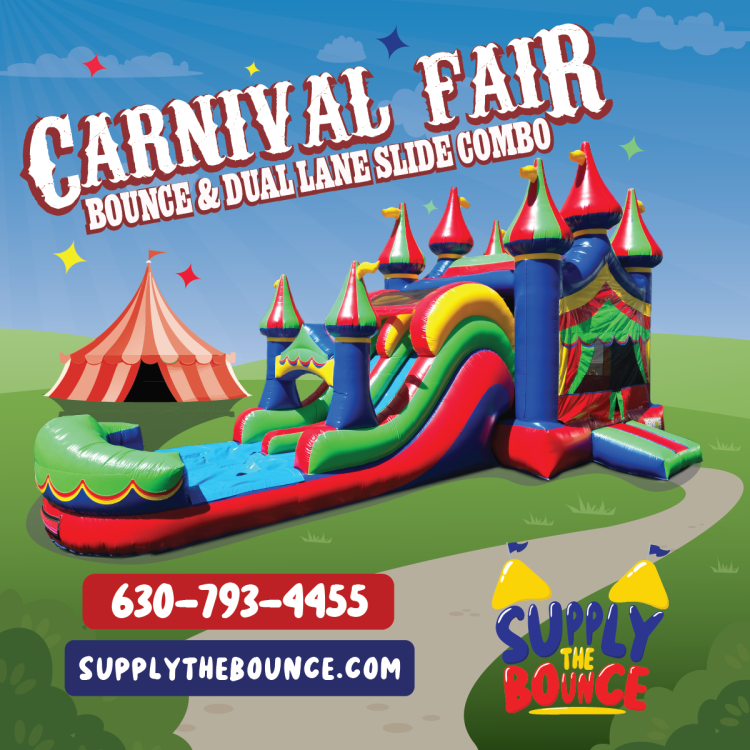 Carnival Fair Bounce & Dual Lane Slide Combo (Wet/Dry)