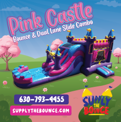 Pink Castle Bounce & Dual Lane Slide Combo (Wet/Dry)