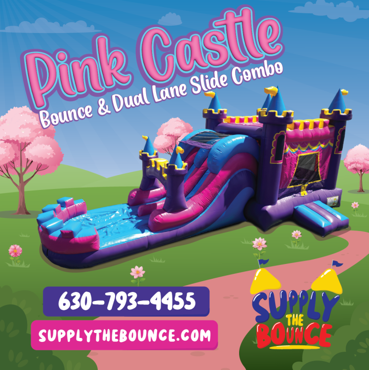 Pink Castle Bounce & Dual Lane Slide Combo (Wet/Dry)