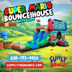 Super Mario Bounce House with Slide (Wet/Dry)